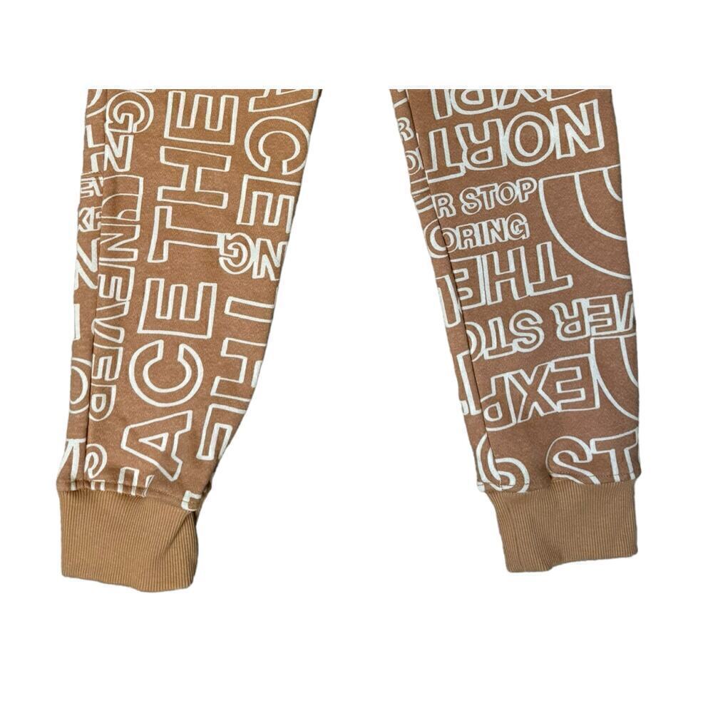 North Face NEW Boys Fleece Joggers Almond Butter Size Large/12 Spell out - Picture 4 of 10